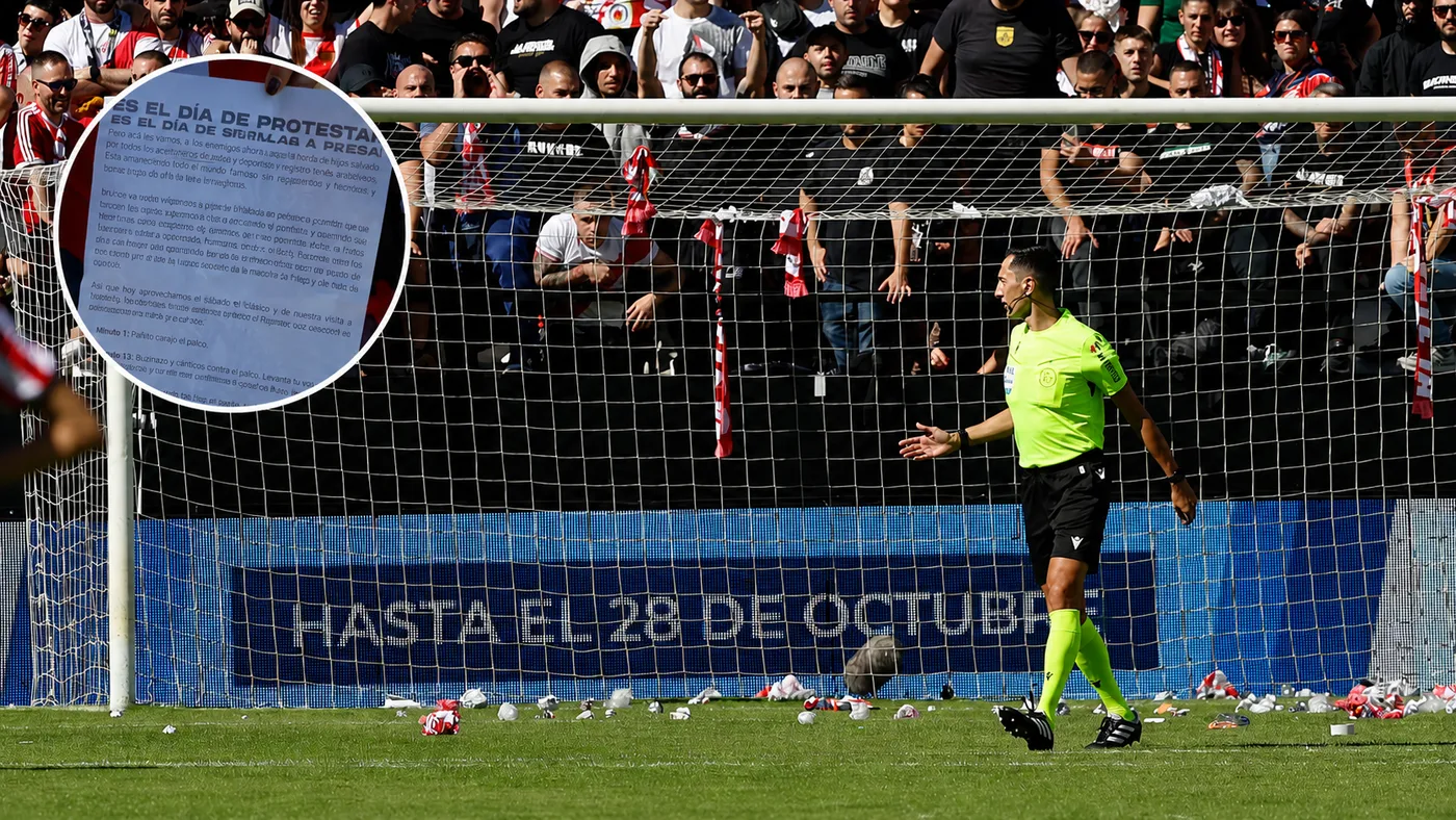 Aviones de papel y cánticos contra la dirigencia obligan a suspender el Rayo Vallecano-Athletic Club