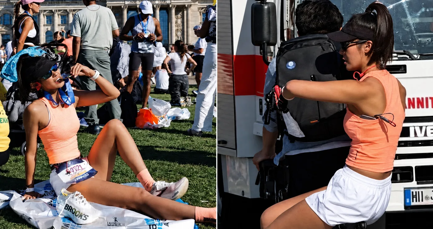 Influencer china fue descalificada del Maratón de Berlín tras ser captada sobre una bicicleta