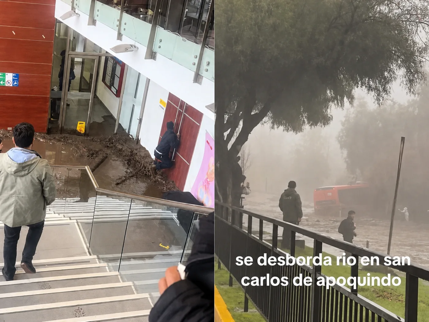 Videos muestran inundaciones y barro al interior de Duoc UC en Las Condes